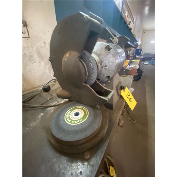 Delco bench grinder. Model Bg-75 3/4HP 110/220V. Works well. C/w 2 extra wheels.
