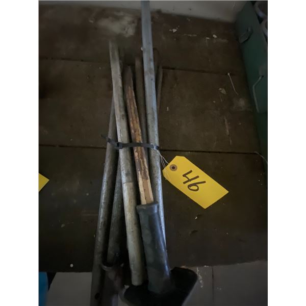 Tire wrench socket set, chisels, bars etc.