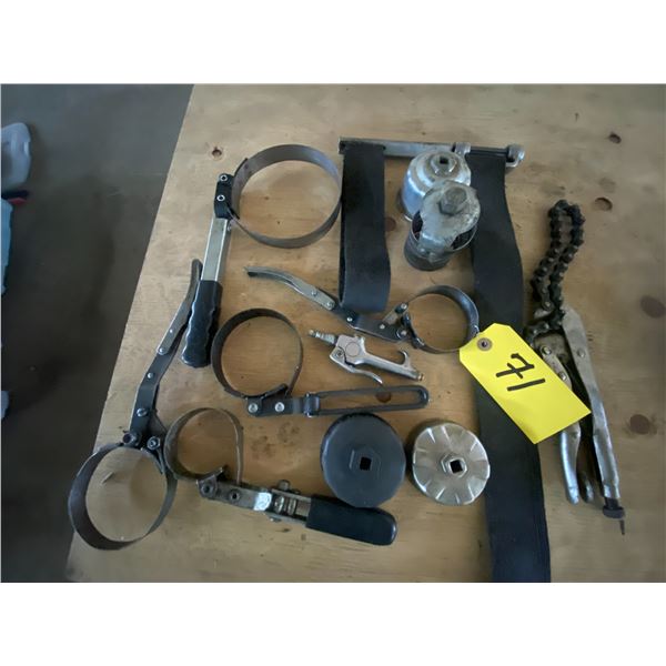Oil and fuel wrenches, and blow gun.
