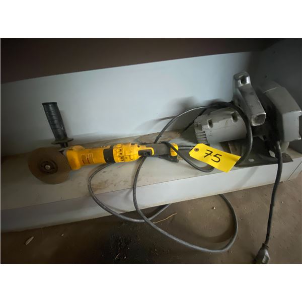 Angle grinder and 6" skill saw.