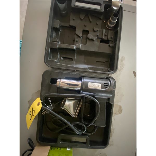Heat gun kit and palm sander.