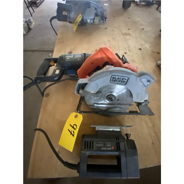 Mastercraft cut off saw, Black and Decker skill saw, Black and Decker circular saw. All work.