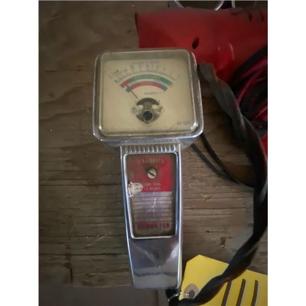 Snap on timing light 12V, amp gauges, and ohmmeter.
