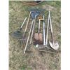 Image 3 : Misc. yard tools. Rakes, hoe, shovels etc.
