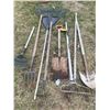 Image 4 : Misc. yard tools. Rakes, hoe, shovels etc.