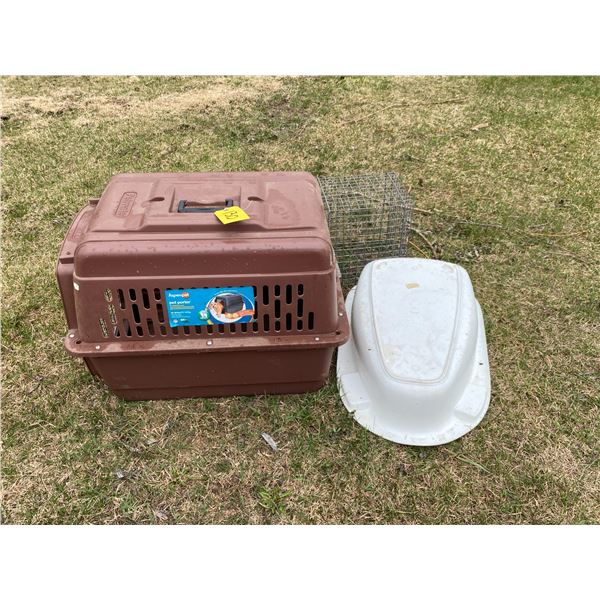 Porter pet carrier, animal trap, wash tub.