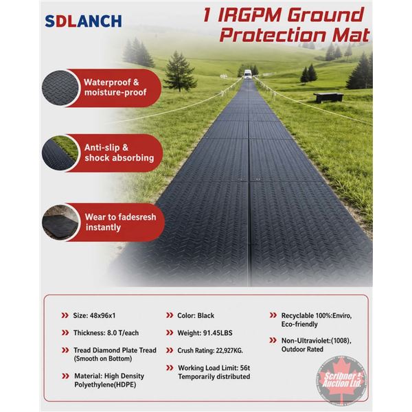 SDLANCH Ground Protection Mats (15) : (Measures: 41-3/4"x 95"x 3/4")