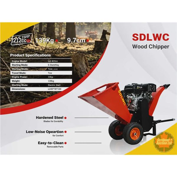 SDLANCH Wood Chipper : SDLWC : 15hp : Electric Start