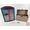Image 1 : Mastercraft Drop Bin Organizer w/Contents & Metal Tool Box w/Vintage Hand Tools