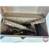 Image 2 : Mastercraft Drop Bin Organizer w/Contents & Metal Tool Box w/Vintage Hand Tools