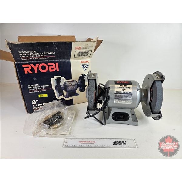 RYOBI 8" Heavy Duty 1/2hp Bench Grinder