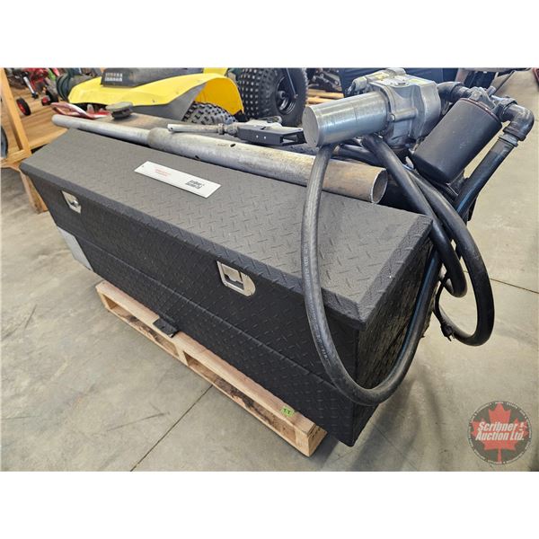 Aluminum Checker Plate Tool Box Slip Tank w/Electric 12V Pump & Nozzle
