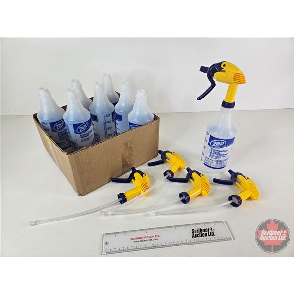ZEP Commercial Spray Bottles (8) & Lids (5)