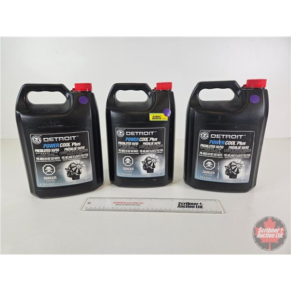 Anti-Freeze/Coolant (3 Jugs) : Detroit Power Cool Plus Prediluted 50/50 Diesel Engine (1 Gallon Jugs