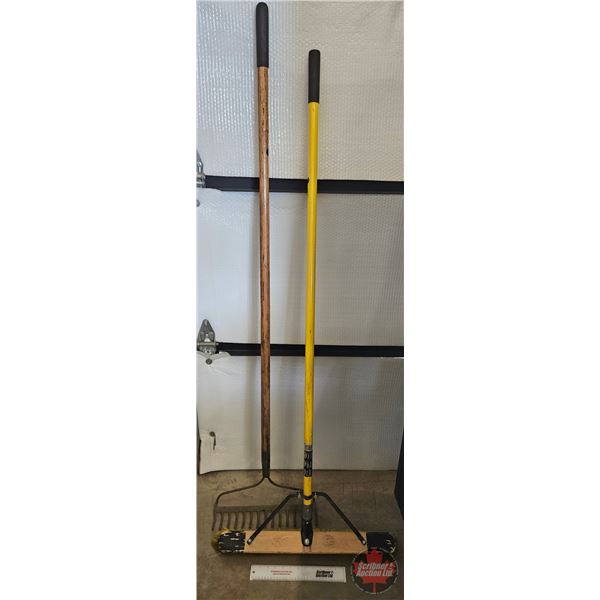 Indoor/Outdoor 24" Push Broom & Rake