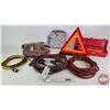 Image 1 : Road Side Safety Combo : Road Flares, Truck Mount Sign Holder, Booster Cables, Air Hose & Power Cabl
