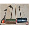 Image 1 : Long Handled Tools (4) : Shovels (2), Rake & Husqvarna 26 LC Weed Trimmer