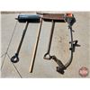Image 3 : Long Handled Tools (4) : Shovels (2), Rake & Husqvarna 26 LC Weed Trimmer