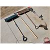 Image 5 : Long Handled Tools (4) : Shovels (2), Rake & Husqvarna 26 LC Weed Trimmer