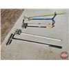 Image 4 : Long Handled Gardening Tools (6) : Thatch Rake, Rotary Cultivators (2), Garden Claw, 5 Tine Cultivat