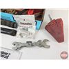 Image 5 : Assortment of Tools including Hammer, Wrenches, Brushes, Files, Tape Measure, etc