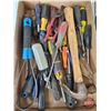 Image 2 : Assortment of Carpentry Tools including Sand Paper, Hammer, Screw Drivers, etc