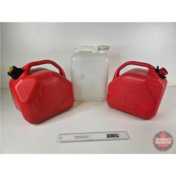 10 Liter Jerry Cans (2) & Large Water Jug