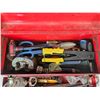 Image 2 : Beach Medal Tool Box w/Contents ~ Including : Pipe Cutter, Rivetter, Wrenches, Test Lights, etc
