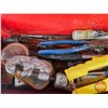 Image 5 : Beach Medal Tool Box w/Contents ~ Including : Pipe Cutter, Rivetter, Wrenches, Test Lights, etc