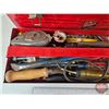 Image 6 : Beach Medal Tool Box w/Contents ~ Including : Pipe Cutter, Rivetter, Wrenches, Test Lights, etc