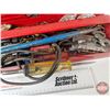 Image 8 : Beach Medal Tool Box w/Contents ~ Including : Pipe Cutter, Rivetter, Wrenches, Test Lights, etc
