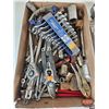 Image 3 : Assortment of Mechanic Tools including Combination Wrenches, Oil Filter Wrenches, Pry Bar, Ratchet W