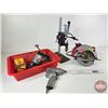 Image 1 : Tool Combo : Skilsaw Circular Saw, Manual Press, CP Impact Gun, Black & Decker Corded Drill, DeWalt