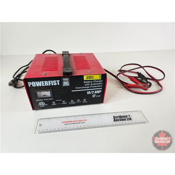 Powerfist 10/2 AMP 12V Batter Charger w/Automatic Overcharge Protection