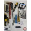 Image 2 : Assortment of Tools including Combination Wrenches, Staplers, Screwdrivers, Hammer, Tape Measure, Ba