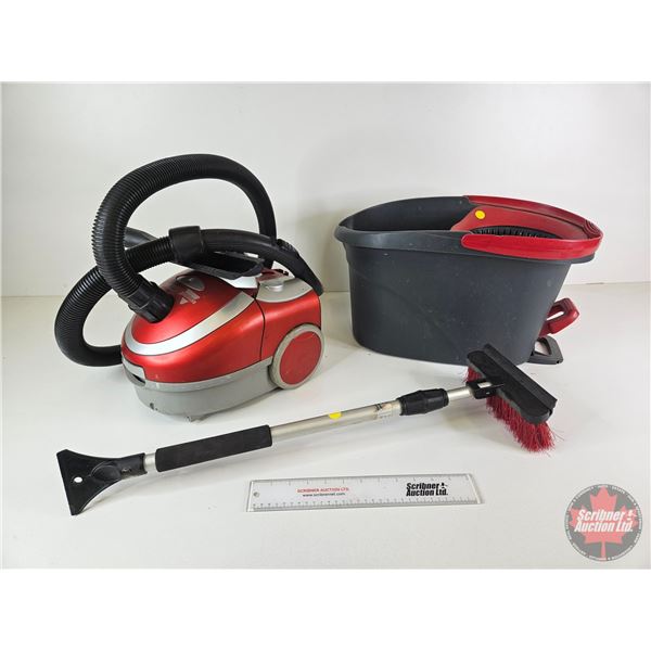 Cleaning Trio : Bissell Zing Vacuum, Mop Bucket & Car Brush/Scraper