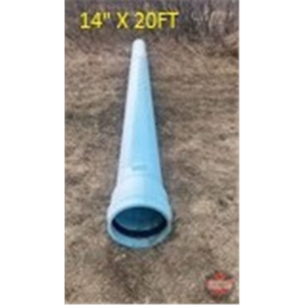 THIS ITEM LOCATED IN EDGERTON, AB : PVC Pipe : 14" x 20ft