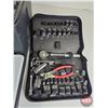 Image 2 : Plastic Tool Box w/Contents including Socket Set, Ratcheting Wrench Set, Crimper Set, Screwdrivers,