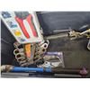 Image 4 : Plastic Tool Box w/Contents including Socket Set, Ratcheting Wrench Set, Crimper Set, Screwdrivers,