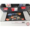 Image 6 : Plastic Tool Box w/Contents including Socket Set, Ratcheting Wrench Set, Crimper Set, Screwdrivers,