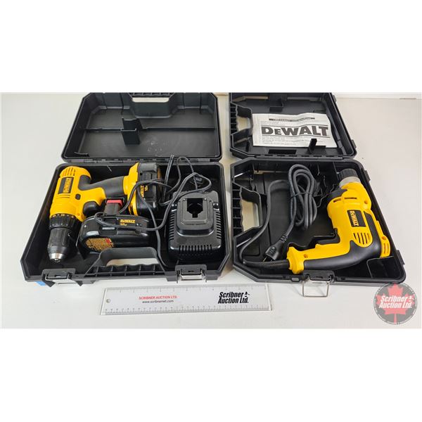 DEWALT Tool Combo w/Carry Cases (2) : DWD110 3/8" Drive VSR Drill & DC759 1/2" Drive VSR Cordless Dr