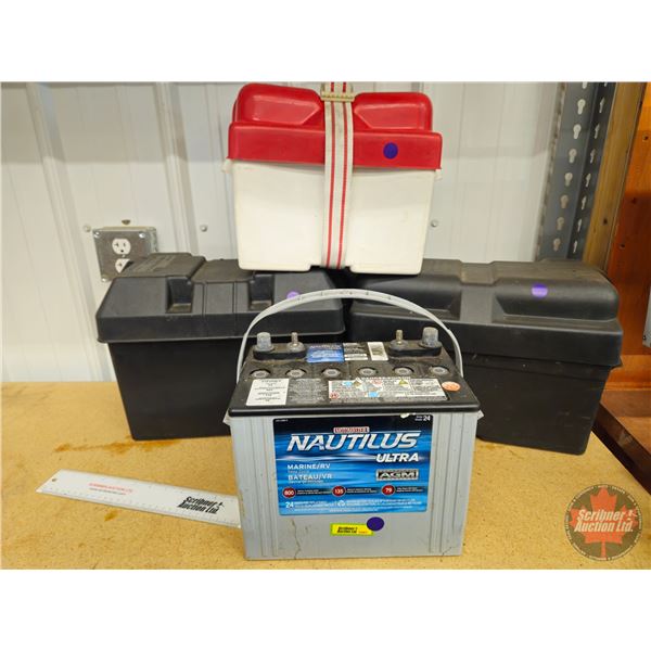 Nautilus Ultra Marine/RV Deep Cycle Battery w/Battery Boxes (3)