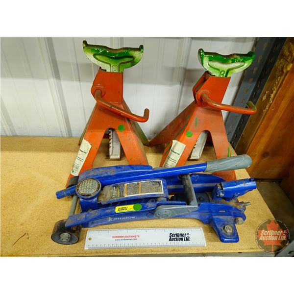 Jack Stand : 6 Ton (2) & Michelin Floor Jack (2 Ton)