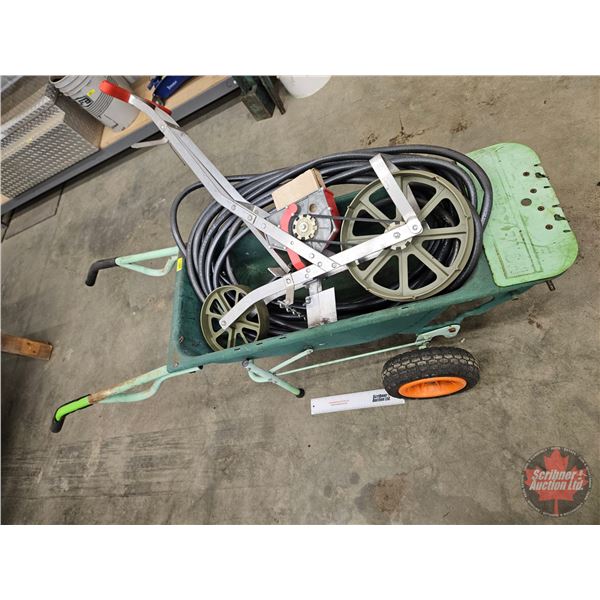 Grouping: Wheel Barrow ; Lawn Seeder; Hose; etc