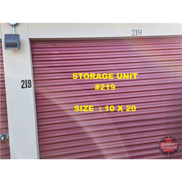 STORAGE UNIT #219 : SIZE 10X20 (LOCATION: 617 - 1st Avenue, Wainwright, AB, Canada)