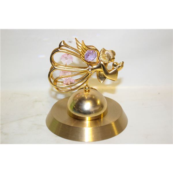 CRYSTOCRAFT ANGEL CLOCK FIGURE