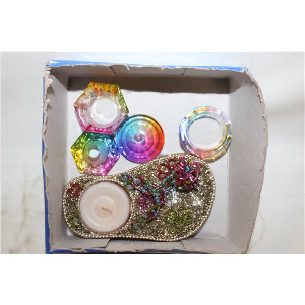 FLIP FLOP TEA LIGHT & 2 SMALL GLASS BOXES