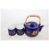 Image 1 : VINTAGE JAPANESE BLUE/GOLD TEAPOT & CUPS