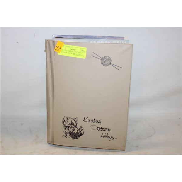 VINTAGE KNITTING PATTERN ALBUM W/ASSORTED SEWING +