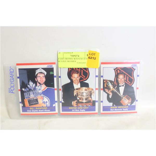 OILERS TROPHY WINNERS RANFORD GRETZKY MESSIER